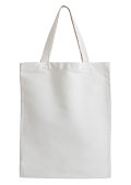 White cotton bag isolated on white