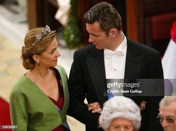 Infanta Cristina of Spain and her husband Inaki Urdangarin attend the wedding between Danish Crown Prince Frederik and Miss Mary Elizabeth Donaldson...
