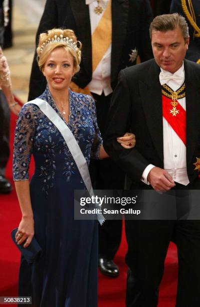 Crown Prince Charles and Princess Camilla of Bourbon Two Sicilies attend the wedding between Danish Crown Prince Frederik and Miss Mary Elizabeth...