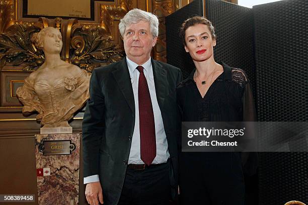 Opera de Paris director Stephane Lissner poses with newly appointed Dance Director of the Paris Opera Aurelie Dupont after a press conference at the...