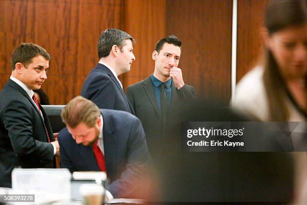 David Daleiden , a defendant in an indictment stemming from a Planned Parenthood video he helped produce, appears in court with his attorneys at the...