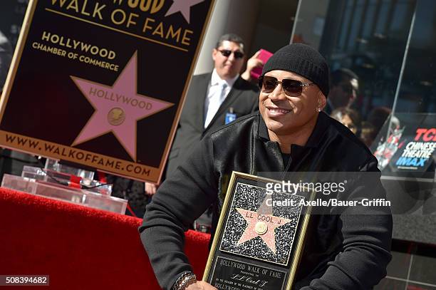 Rapper/actor LL Cool J is honored with a star on the Hollywood Walk of Fame on January 21, 2016 in Hollywood, California.