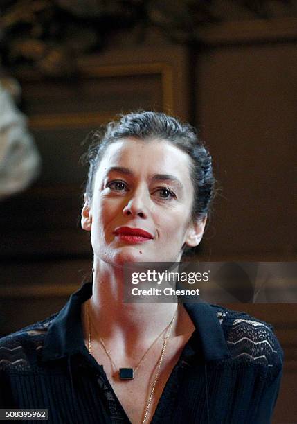 Newly appointed Dance Director of the Paris Opera Aurelie Dupont attends a press conference at the Opera Garnier on February 04, 2016 in Paris,...