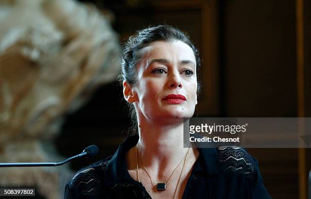 Newly appointed Dance Director of the Paris Opera Aurelie Dupont attends a press conference at the Opera Garnier on February 04, 2016 in Paris,...