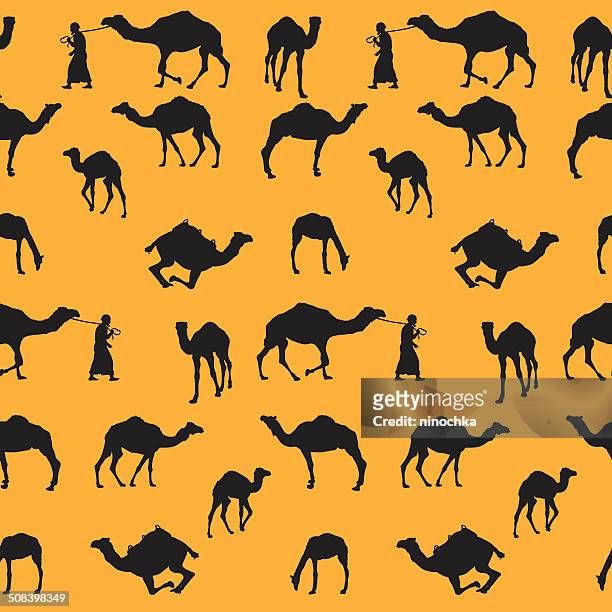 camels pattern - desert safari stock illustrations