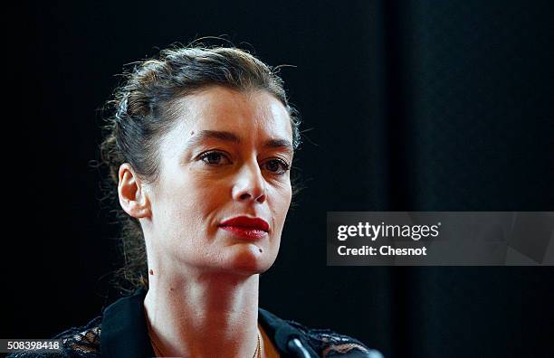 Newly appointed Dance Director of the Paris Opera Aurelie Dupont attends a press conference at the Opera Garnier on February 04, 2016 in Paris,...