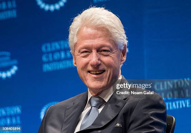 Former President Bill Clinton speaks at The Clinton Global Initiative Winter Meeting at Sheraton New York Times Square on February 4, 2016 in New...