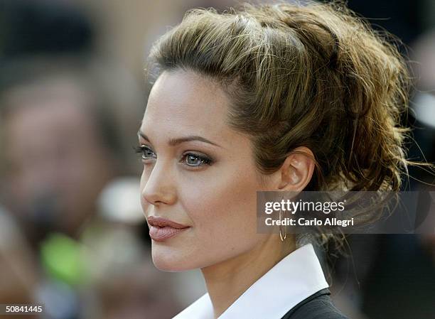 Actress Angelina Jolie attends the "Shrek 2" premiere at the Le Palais de Festival during the 57th Cannes International Film Festival May 15, 2004 in...