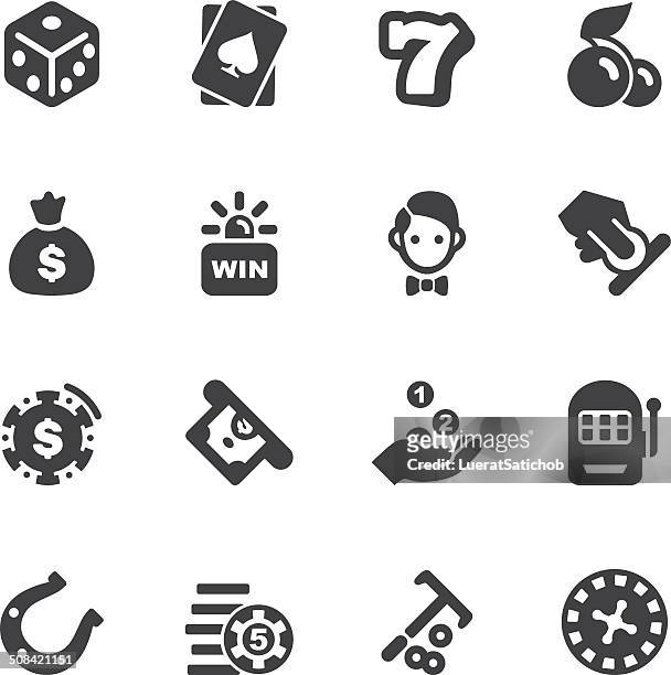 casino silhouette icons 1 | eps10 - jackpot stock illustrations