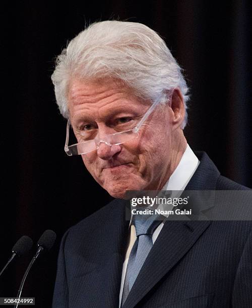 Former President Bill Clinton speaks at The Clinton Global Initiative Winter Meeting at Sheraton New York Times Square on February 4, 2016 in New...