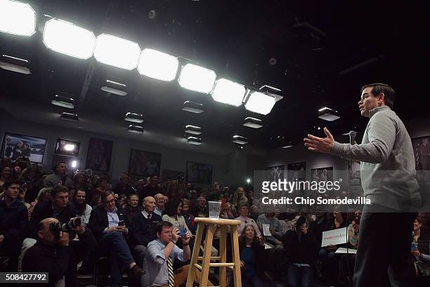 Republican presidential candidate Sen. Marco Rubio holds a campaign town hall event at the New Hampshire Institute of Politics at St. Anselm College...