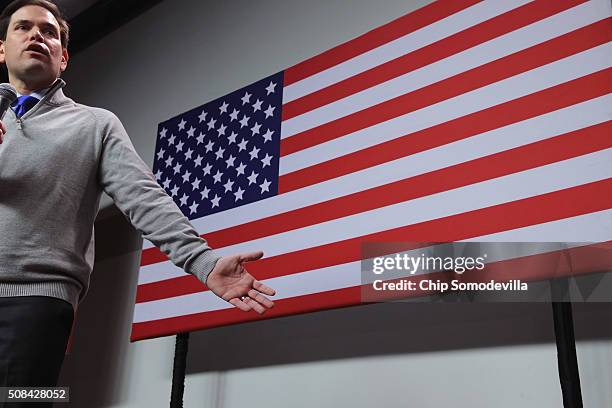 Republican presidential candidate Sen. Marco Rubio holds a campaign town hall event at the New Hampshire Institute of Politics at St. Anselm College...