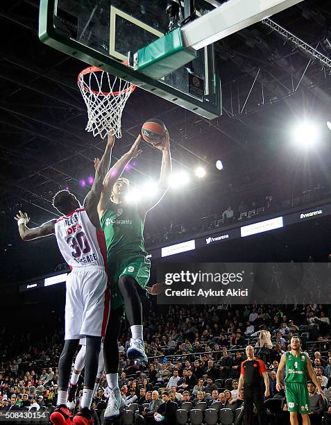 Semih Erden, #9 of Darussafaka Dogus Istanbul in action during the Turkish Airlines Euroleague Basketball Top 16 Round 6 game between Darussafaka...