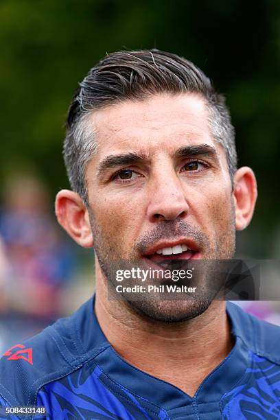 Braith Anasta of the Roosters during a NRL Auckland Nines captains press conference at Aotea Square on February 5, 2016 in Auckland, New Zealand.