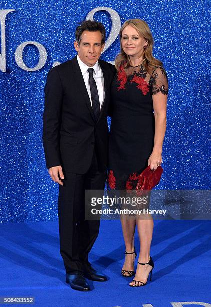 Ben Stiller and Christine Taylor attend a London Fan Screening of the Paramount Pictures film "Zoolander No. 2" at Empire Leicester Square on...