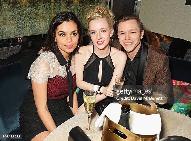 Georgina Campbell, Holli Dempsey and Jassa Ahluwalia attend the InStyle EE Rising Star party ahead of the EE BAFTA Awards at 100 Wardour Street on...