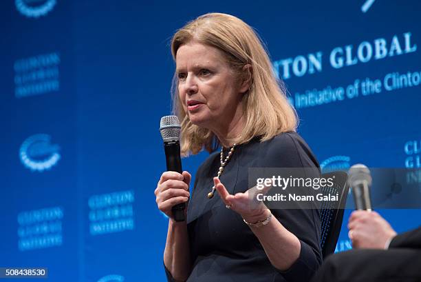 Barbara Byrne speaks at The Clinton Global Initiative Winter Meeting at Sheraton New York Times Square on February 4, 2016 in New York City.