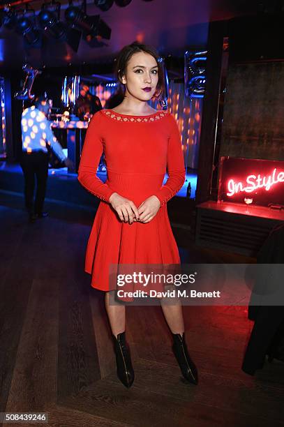 Ella Catliff attends the InStyle EE Rising Star party ahead of the EE BAFTA Awards at 100 Wardour St on February 4, 2016 in London, England.