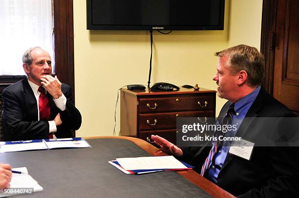 Senator James Risch meets with PAs in Washington, DC about the need to reform federal law to allow PAs to prescribe buprenorphine for opioid...