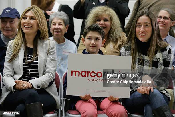 Jeanette Dousdebes Rubio, the wife of Republican presidential candidate Sen. Marco Rubio , and their children Anthony and Amanda attend a campaign...