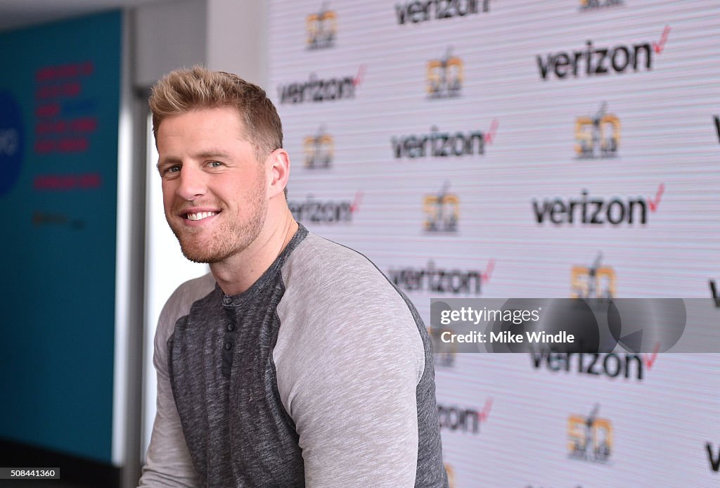 JJ Watt And Victoria Justice Are "Game Winners" At Super Bowl City Verizon Access Zone