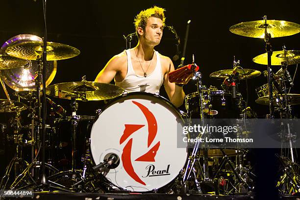 Arejay Hale of Halestorm performs at SSE Arena Wembley on February 4, 2016 in London, England.