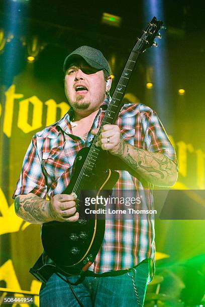 Chris Robertson of Black Stone Cherry performs at SSE Arena Wembley on February 4, 2016 in London, England.