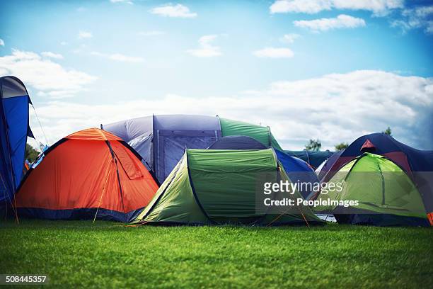 "the great getaway" - tent stock-fotos und bilder