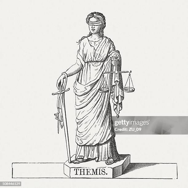 themis der antiken griechischen titaness - justitia stock-grafiken, -clipart, -cartoons und -symbole