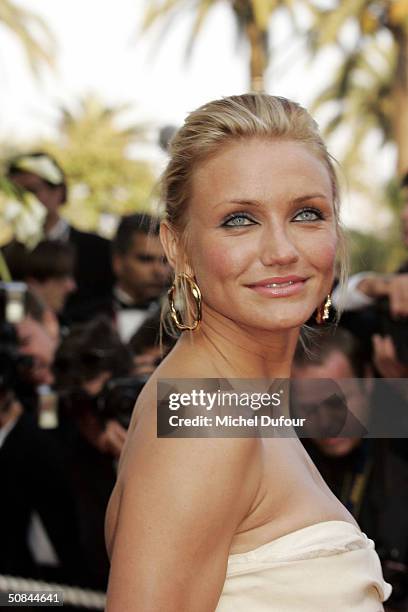 Actress Cameron Diaz attends the "Shrek 2" premiere at the Le Palais de Festival during the 57th Cannes International Film Festival May 15, 2004 in...