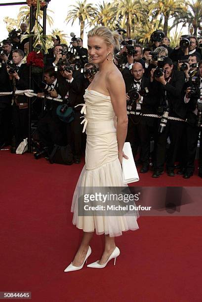 Actress Cameron Diaz attends the "Shrek 2" premiere at the Le Palais de Festival during the 57th Cannes International Film Festival May 15, 2004 in...