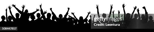 crowd - audience cheering hands stock illustrations