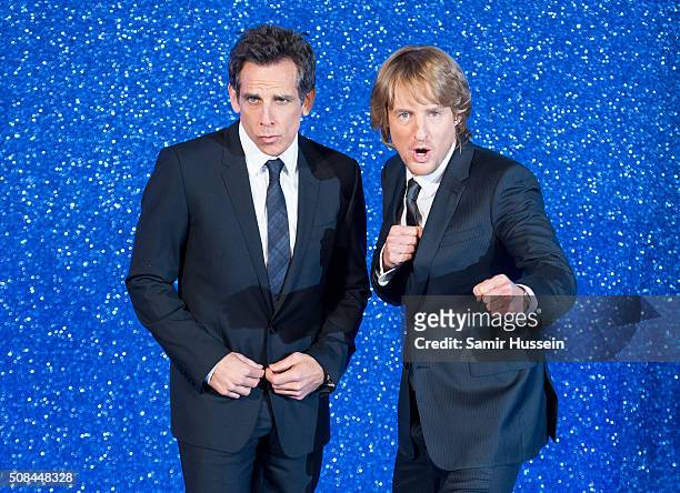 Ben Stiller and Owen Wilson attend a London Fan Screening of the Paramount Pictures film "Zoolander No. 2" at Empire Leicester Square on February 4,...