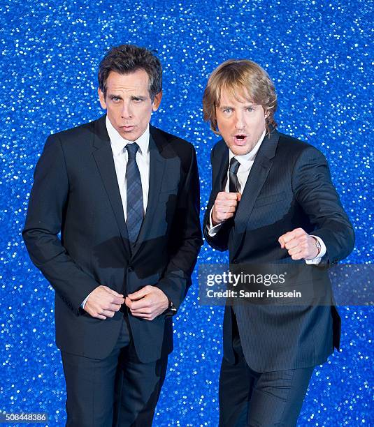 Ben Stiller and Owen Wilson attend a London Fan Screening of the Paramount Pictures film "Zoolander No. 2" at Empire Leicester Square on February 4,...