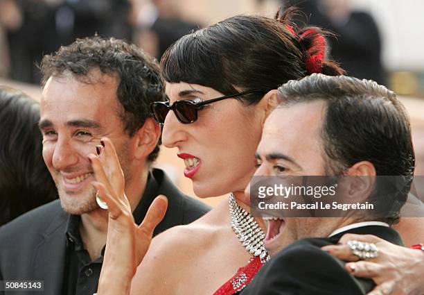 Actor Elie Seymoun, Spanish actress Rosie de Palma and actor Jose Garcia attend the premiere of movie "Comme Une Image" at the Palais des Festivals...
