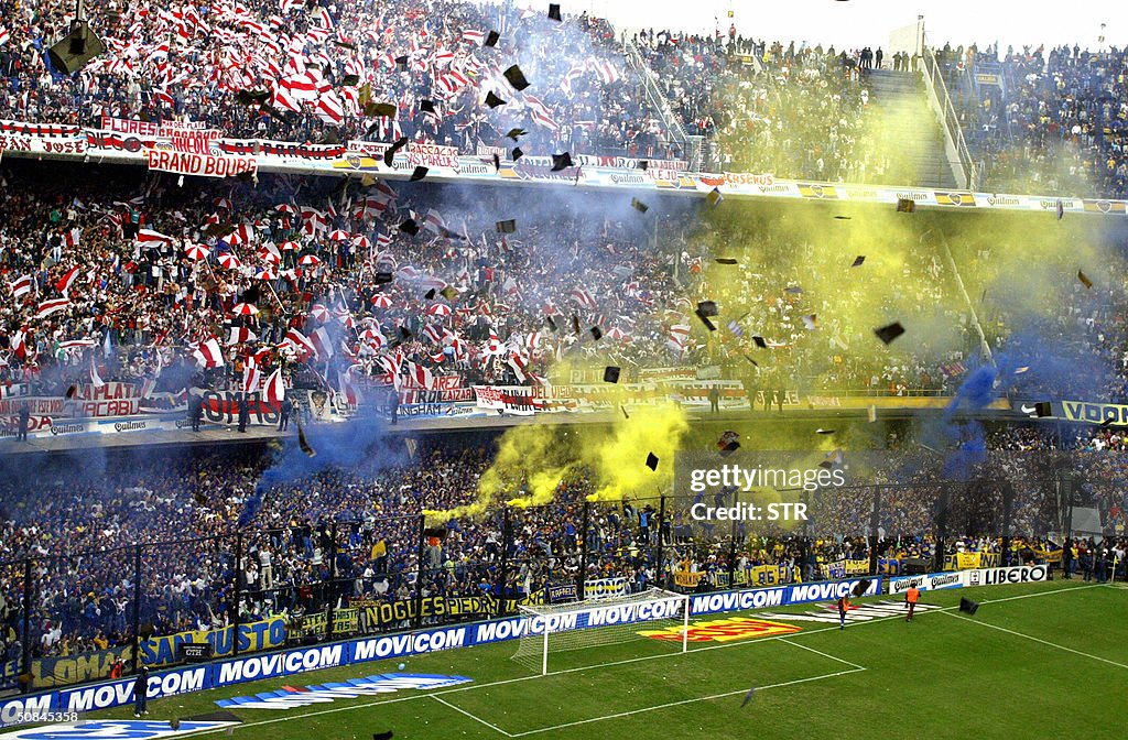 Boca Juniors and River Plate's fans chee