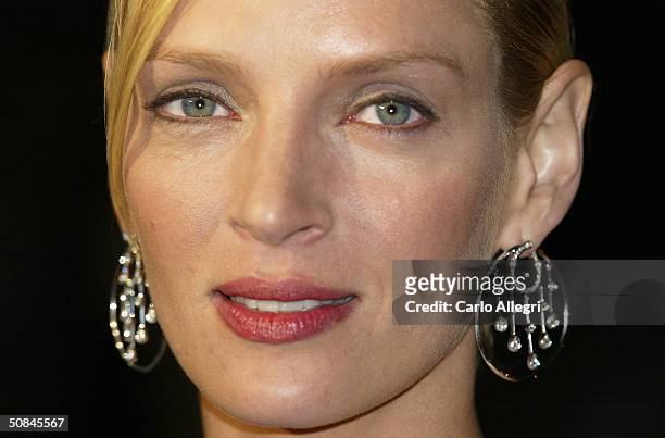 Actress Uma Thurman arrives to the premiere of "Kill Bill II" at the Palais des Festivals during the 57th Annual International Cannes Film Festival...