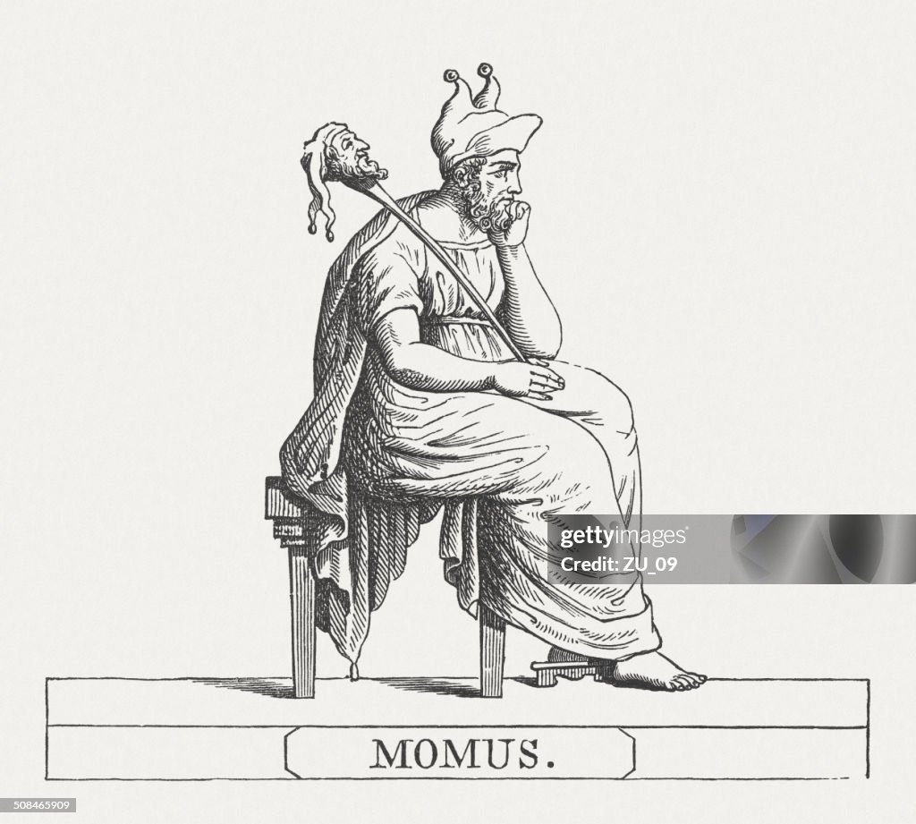 Momus Momus Greek God Of Ridicule Wood Engraving Published In 1878 High-Res ...