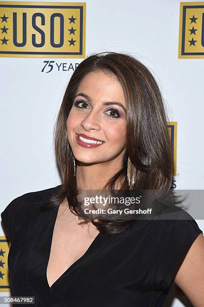 Personality Kaitlin Monte attends the 75th Anniversary of The USO: Celebration of Active Duty Military and Families at the Hard Rock Cafe, Times...