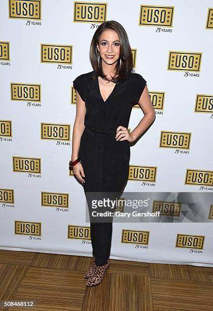 Personality Kaitlin Monte attends the 75th Anniversary of The USO: Celebration of Active Duty Military and Families at the Hard Rock Cafe, Times...