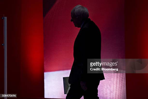 Senator Bernie Sanders, an independent from Vermont and 2016 Democratic presidential candidate, walks on stage during a break in the Democratic...