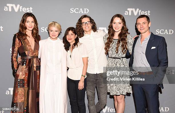 Actress Michelle Monaghan, actress Sarah Jones, Executive Producer Jessica Goldberg, actor Kyle Allen, actress Amy Forsyth, and actor Hugh Dancy...