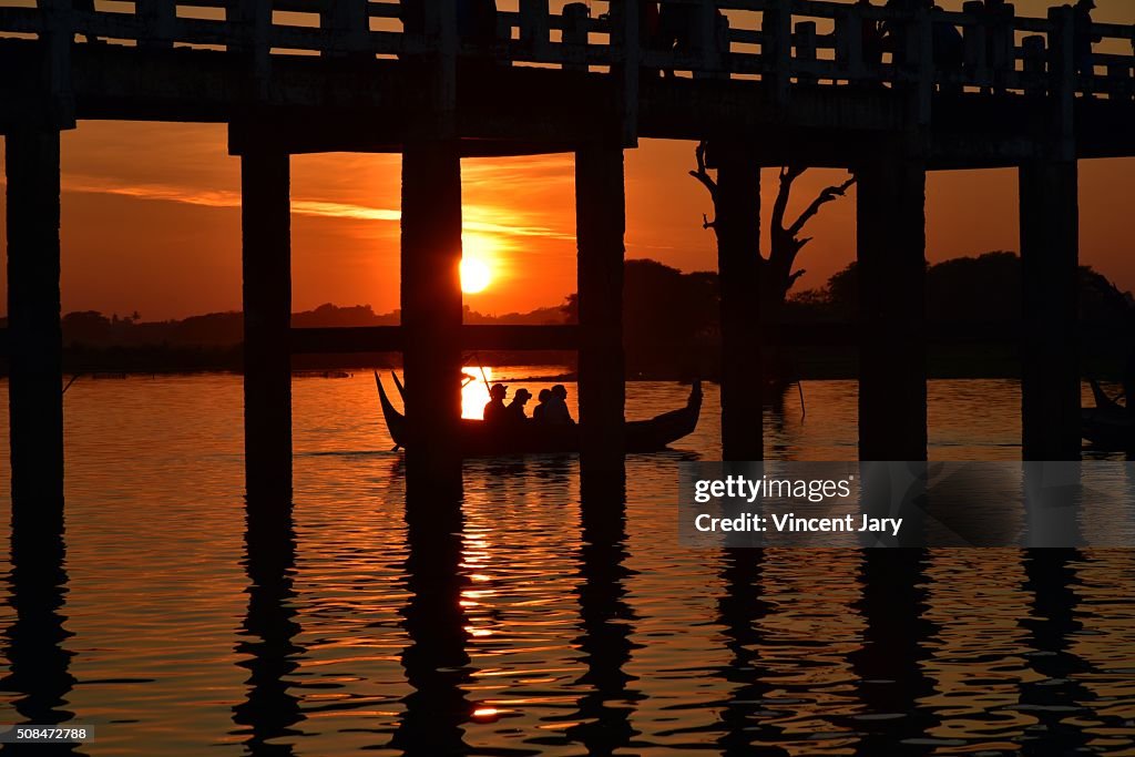 Reflection sunset asia Myanmar