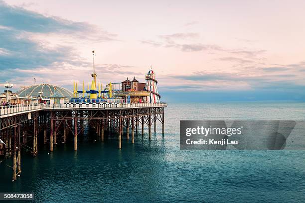 brighton pier in east sussex, uk - brighton england stock pictures, royalty-free photos & images