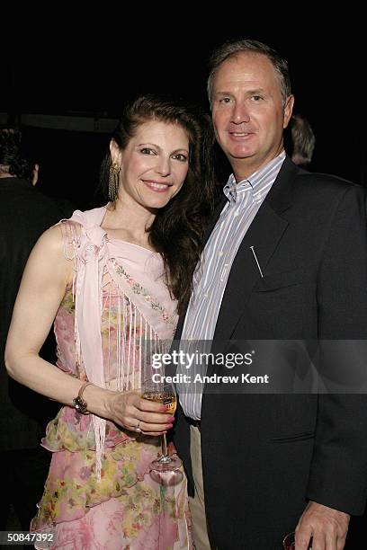 Donna Haines and Richard Kande pose at a VIP Reception held prior to the 49th Annual Drama Desk Awards for the 2003/2004 theatre season, May 16 in...