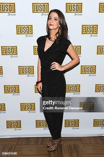 Kaitlin Monte WPIX News attends 75th Anniversary Of The USO: Celebration Of Active Duty Military And Families at Hard Rock Cafe, Times Square on...