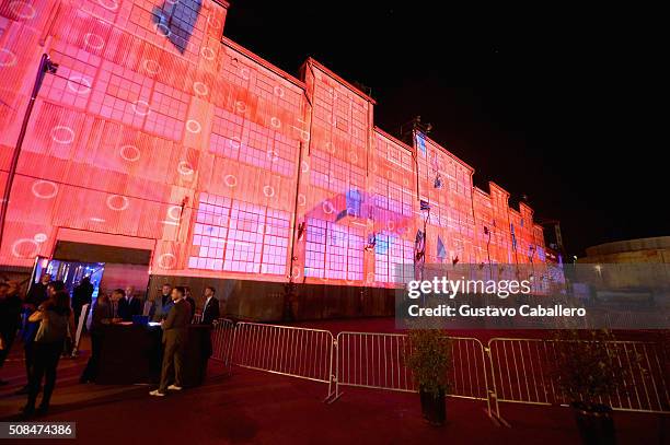 View of Pier 70's exterior during the DirecTV and Pepsi Super Thursday Night featuring Dave Matthews Band at Pier 70 on February 4, 2016 in San...