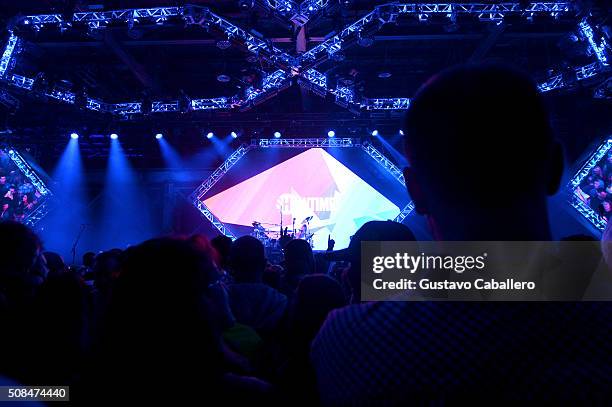 Music fans attend the DirecTV and Pepsi Super Thursday Night featuring Dave Matthews Band at Pier 70 on February 4, 2016 in San Francisco, California.