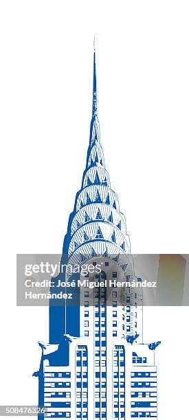 giant illustration of the famous chrysler building new york art deco style - クライスラー点のイラスト素材／クリップアート素材／マンガ素材／アイコン素材