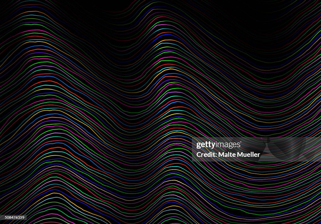 Full frame shot of multi colored wave pattern
